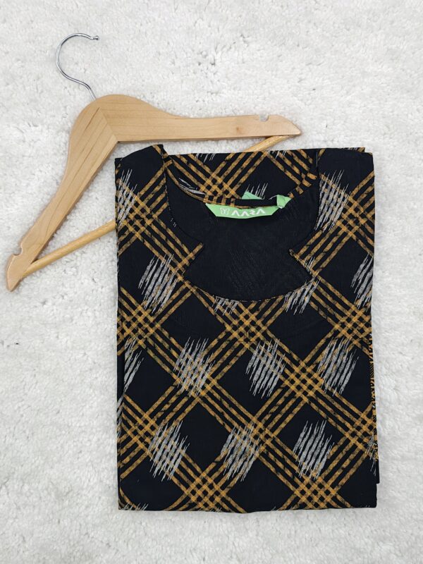 BLACK YELLOW CHECKED | KURTI