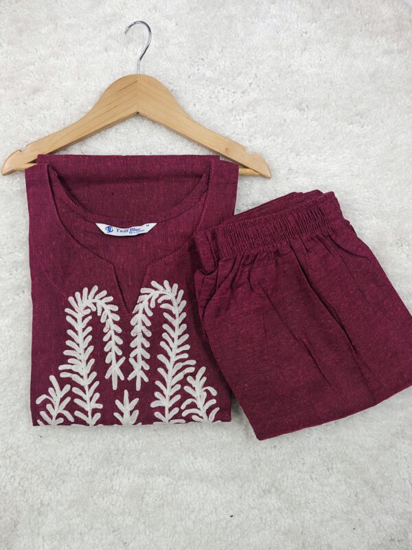 WHITE FERN MAROON | 2PIECE SET